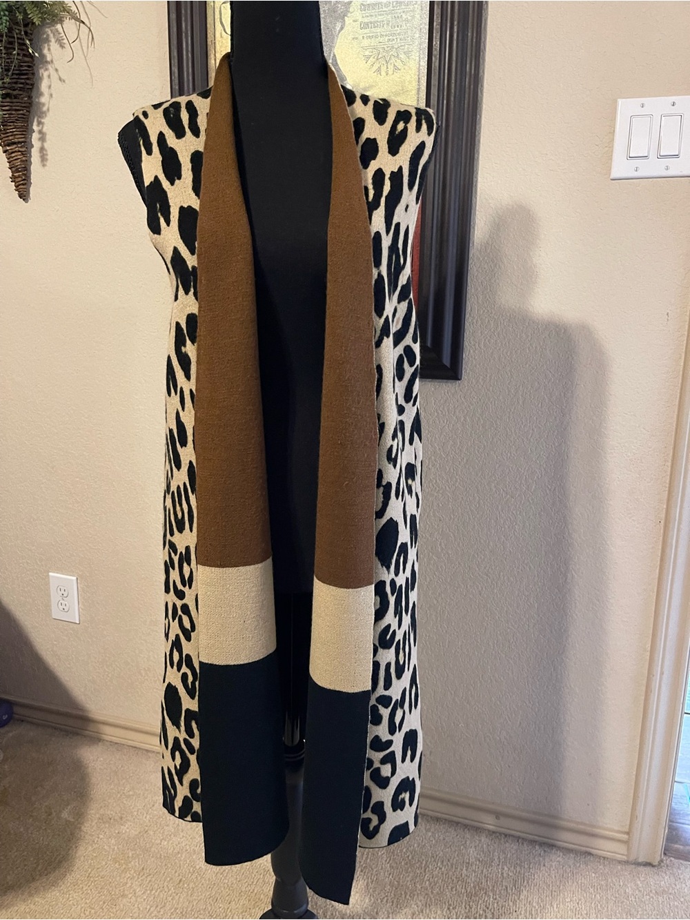 Leopard Print Sleeveless Duster